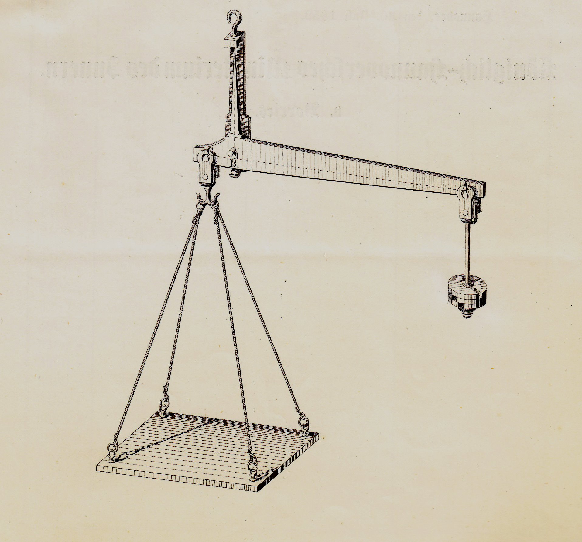 Waage mit verjüngtem Gewicht. Aus einer Anweisung des Königlich-Hannoverschen Ministeriums des Innern an die Eichämter, Hannover 1859